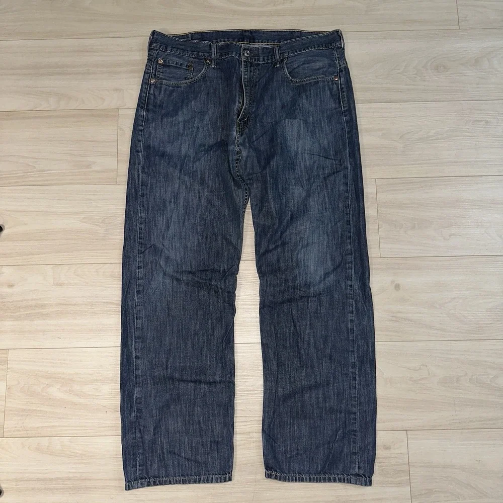Levi's 569 Jeans Men's 38x31 Blue Loose Straight Fit Baggy Wide‎ Leg Dark Denim